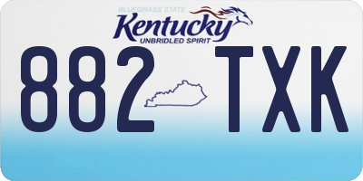 KY license plate 882TXK