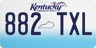 KY license plate 882TXL