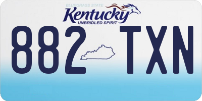 KY license plate 882TXN