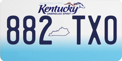 KY license plate 882TXO