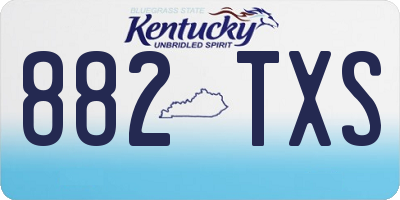 KY license plate 882TXS