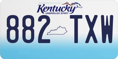KY license plate 882TXW