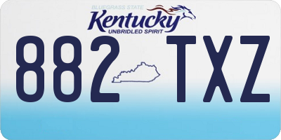 KY license plate 882TXZ