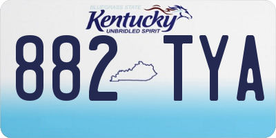 KY license plate 882TYA