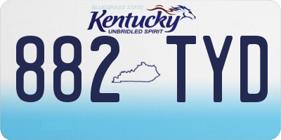 KY license plate 882TYD