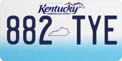 KY license plate 882TYE