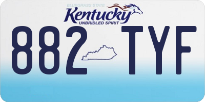 KY license plate 882TYF
