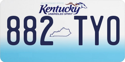 KY license plate 882TYO