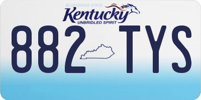 KY license plate 882TYS