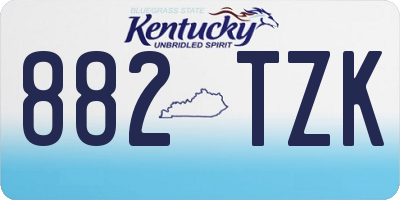 KY license plate 882TZK