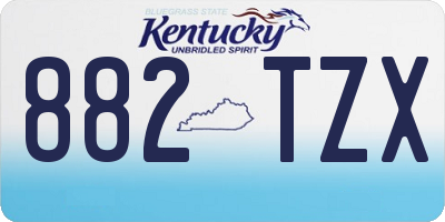 KY license plate 882TZX