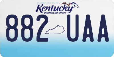 KY license plate 882UAA