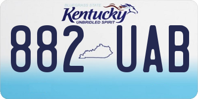 KY license plate 882UAB