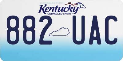 KY license plate 882UAC