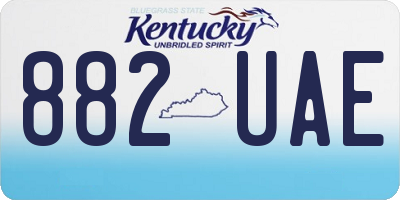 KY license plate 882UAE
