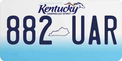 KY license plate 882UAR