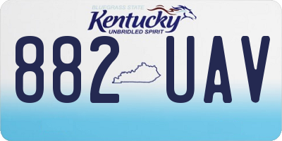 KY license plate 882UAV