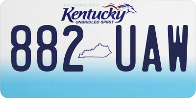 KY license plate 882UAW