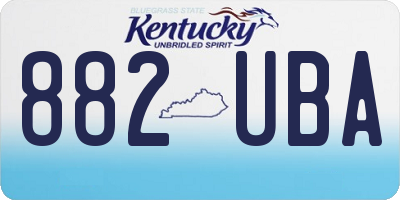 KY license plate 882UBA