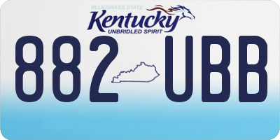 KY license plate 882UBB
