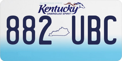 KY license plate 882UBC