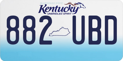 KY license plate 882UBD