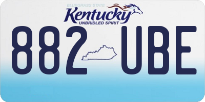 KY license plate 882UBE