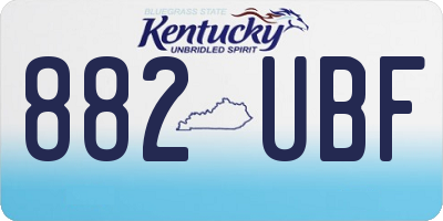 KY license plate 882UBF