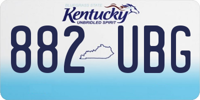 KY license plate 882UBG