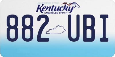 KY license plate 882UBI