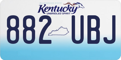 KY license plate 882UBJ