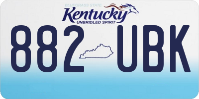 KY license plate 882UBK