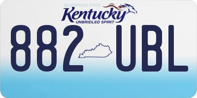 KY license plate 882UBL