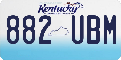 KY license plate 882UBM
