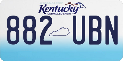 KY license plate 882UBN
