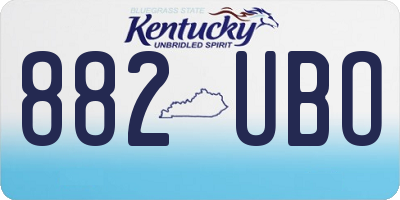 KY license plate 882UBO