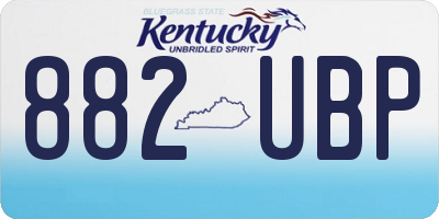 KY license plate 882UBP
