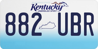 KY license plate 882UBR
