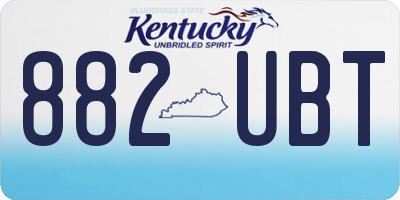 KY license plate 882UBT