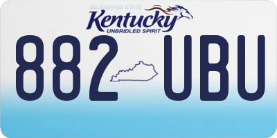 KY license plate 882UBU