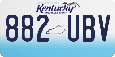 KY license plate 882UBV