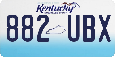 KY license plate 882UBX