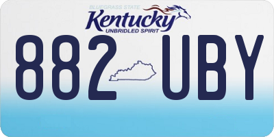 KY license plate 882UBY