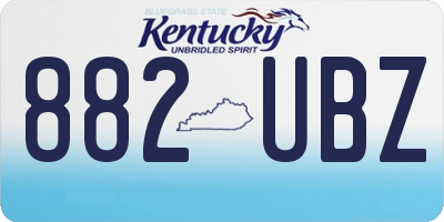 KY license plate 882UBZ