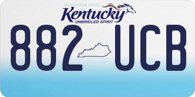 KY license plate 882UCB