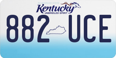 KY license plate 882UCE