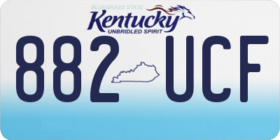 KY license plate 882UCF