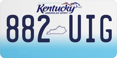 KY license plate 882UIG