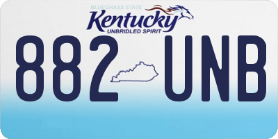 KY license plate 882UNB