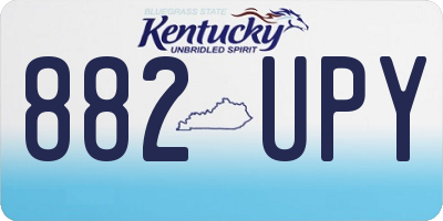 KY license plate 882UPY